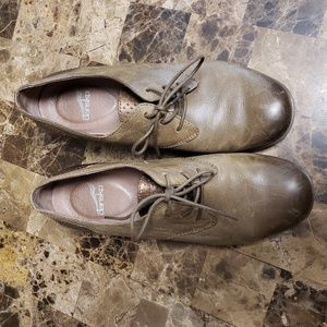 Dansko Louise Heeled Oxford 38 stone burnished nap